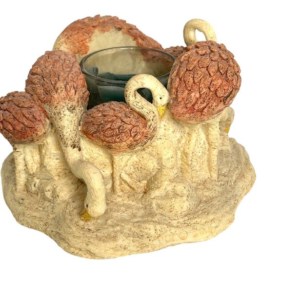 Circle of True Friends Pink Flamingo Friendship Votive Tea Candle Holder Resin - Picture 2 of 10